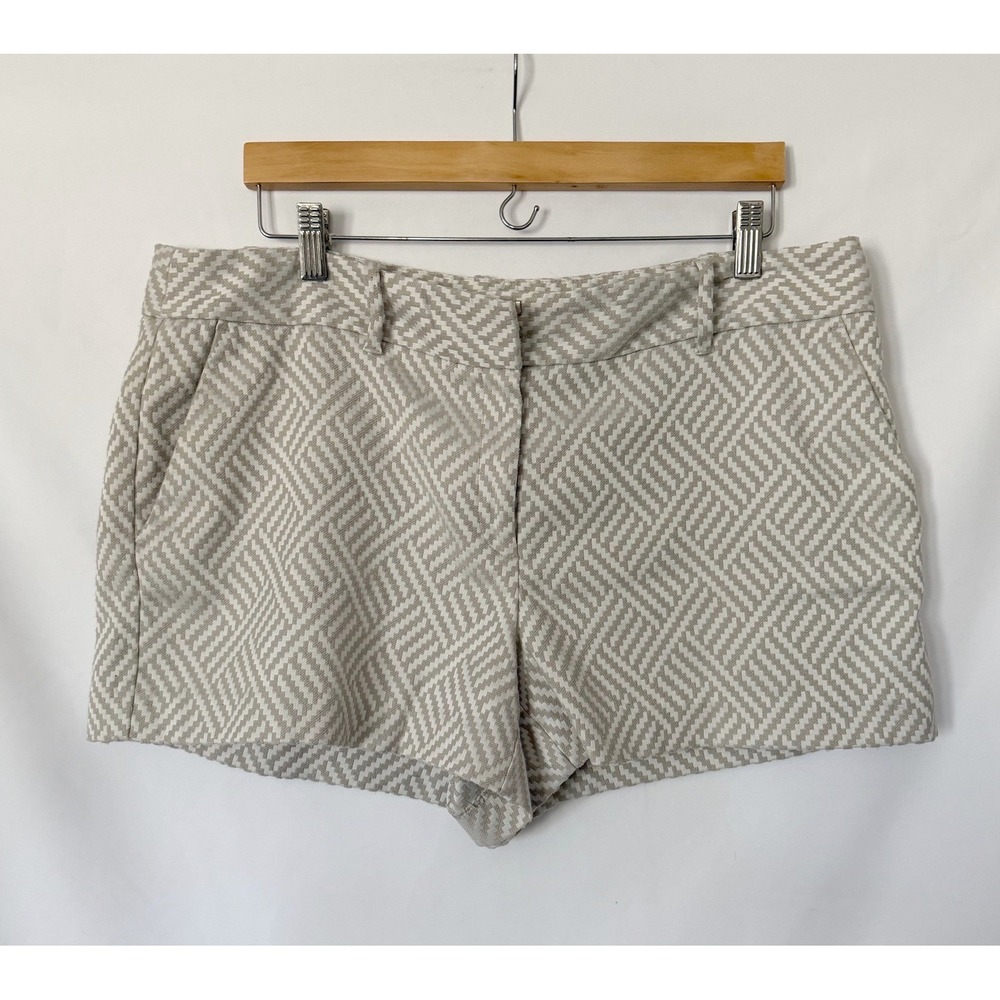 Metaphor Women 14 Gray White Dress Shorts Geometric Quiet Luxury Preppy